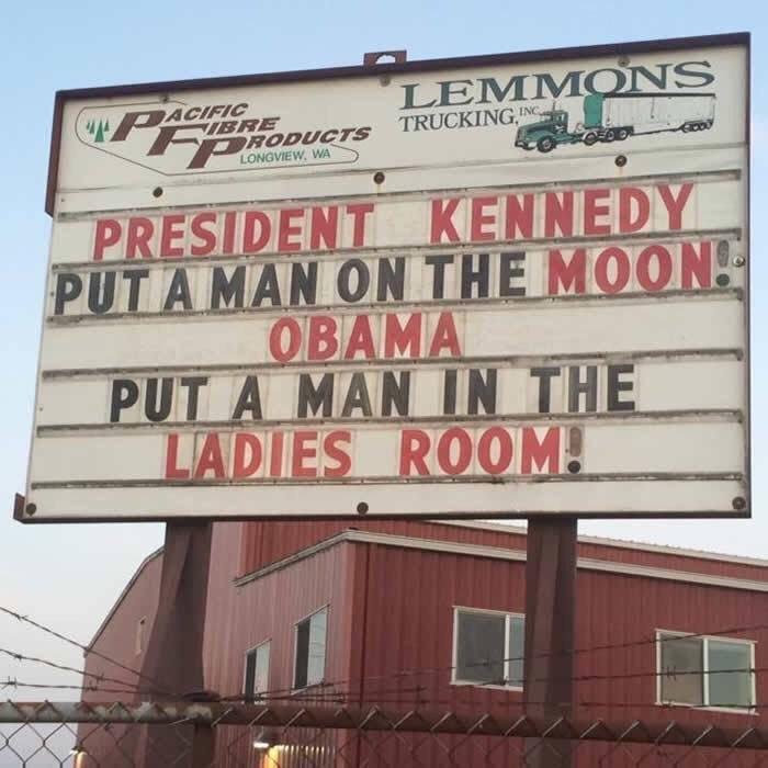 Man on moon-man in women's room
